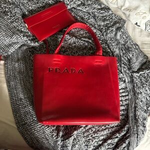 Prada Scarlet Leather Tote